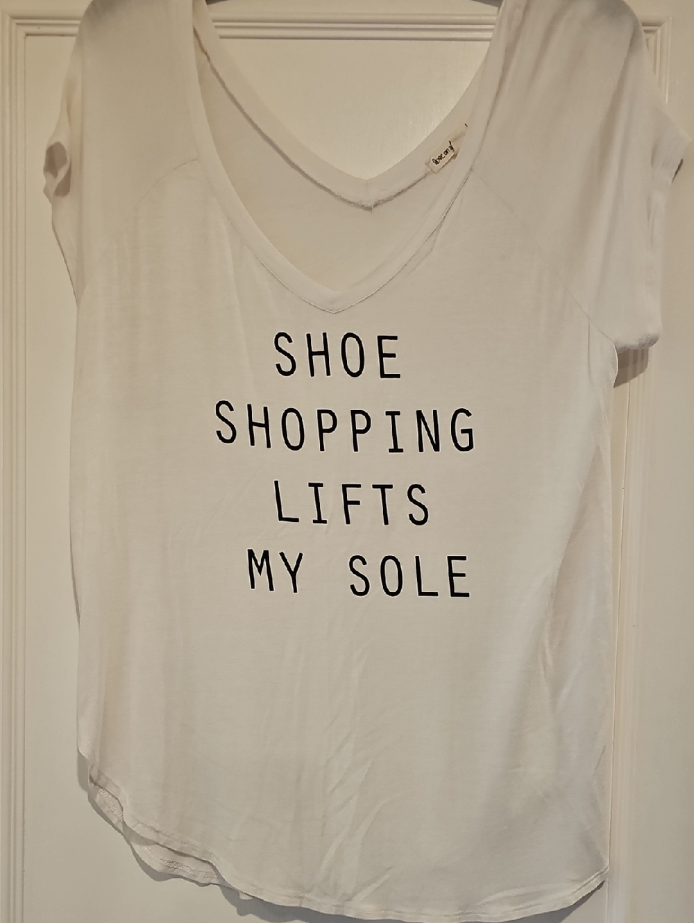 love on a hanger White Tee with Red Accent
